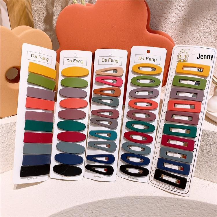 Morandi Frosted Multicolor Acrylic Hair Clips – 10 Piece Set for Girls