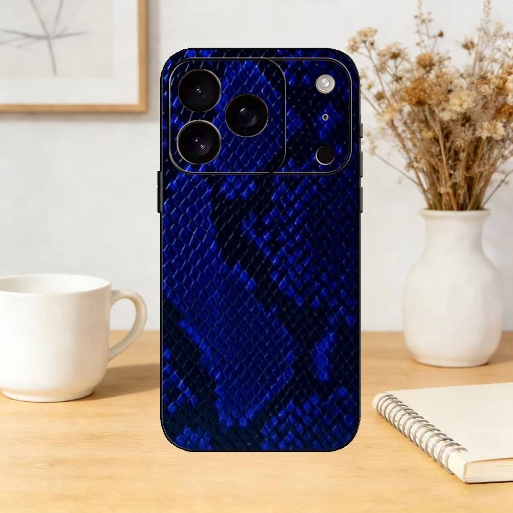 Snakeskin Pattern Art Phone Case Silicone Black Soft For IPhone 17,16,15,14,13,12,11,SE,Plus Pro Max