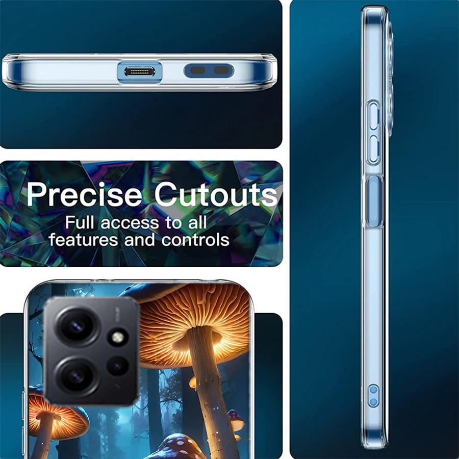 Dream Forest Landscape Mushroom House Phone Case For Redmi 12 13C 12C 15C 9 10 10C Note 13 Pro Plus 14 15 Pro 9T 9C 9A TPU Soft