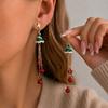 Snowflake Xmas Drop Dangle Stud Rhinestone Christmas Jewelry Trendy Christmas Earrings  Party
