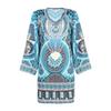 Spring and Autumn Women's Ethnic Style Printed Long-sleeved V-neck Casual Dress