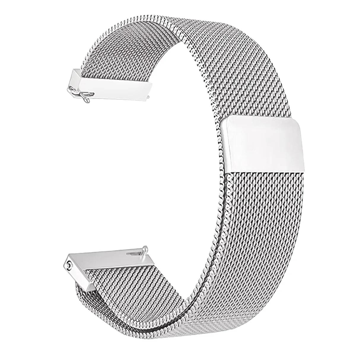 

20mm/22mm Magnetic Milanese Strap for Samsung Galaxy Watch 7 6 5 4 40 44mm Gear S3 Stainless Steel Band for Huawei GT5 Bracelet 20MM серебряный