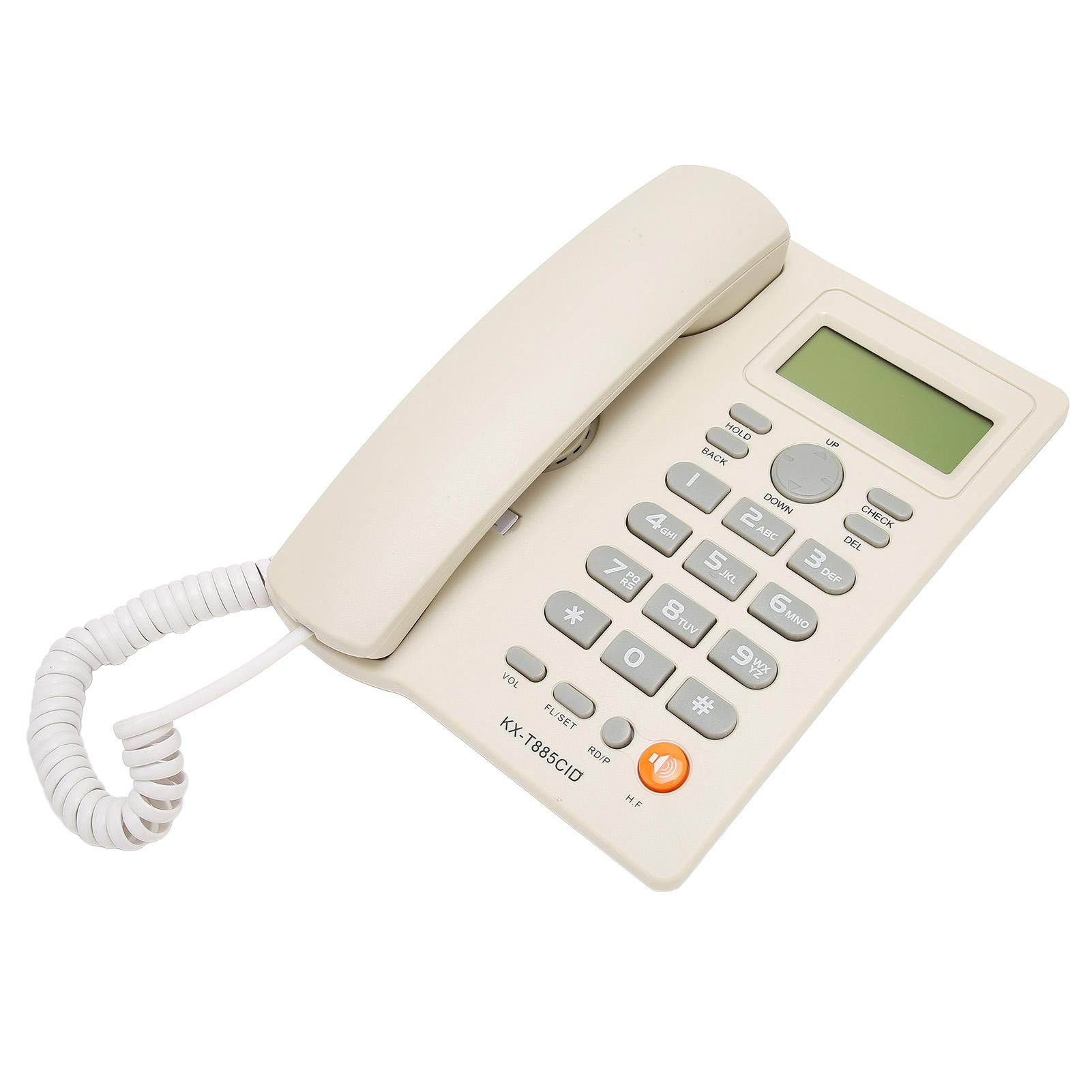 

Проводной телефон с АОН, быстрым набором, функцией отключения микрофона, настольный стационарный телефон, громкая связь белый