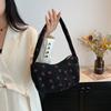 Korean-Style Strawberry Print Corduroy Handbag - 2025 Autumn Collection