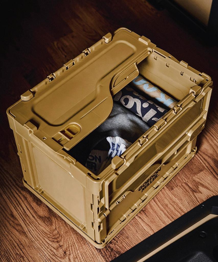 GORDON MILLER 20L Folding Container for Cars, Garage Cargo Rack, Foldable Storage Box, Coyote Beige, 1558849