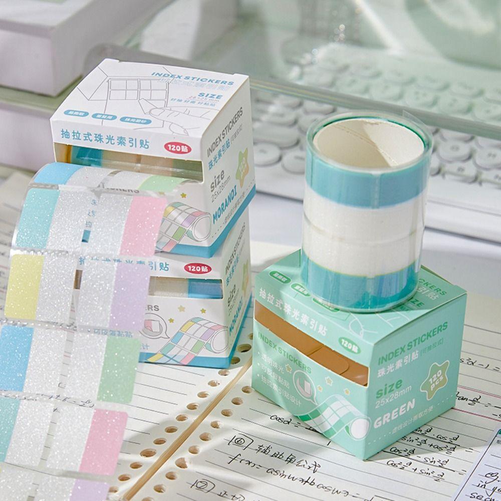 Transparent Pearl Pull-Out Label Stickers Aesthetic Stationery Sticky Notes Memo Pad  Student