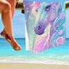 Custom Unicorn Beach Towel Personalized Name Fantasy Rose Microfiber Bath Towels Soft Quick Dry Swimming Pool Lounger All Season