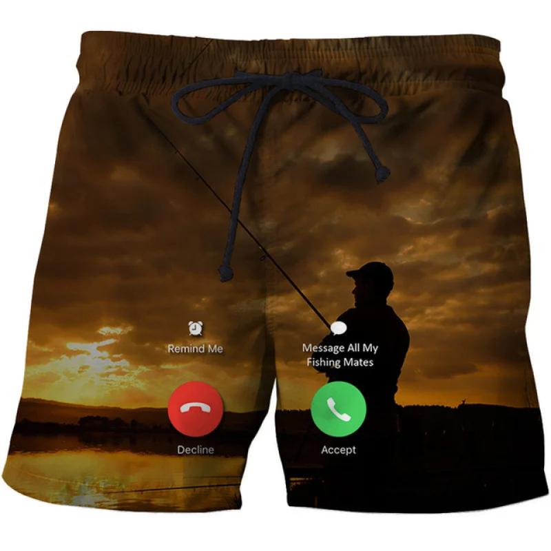 Carp Fish Graphic Beach Shorts Men 3D swimming board shorts beach running shorts Summer Surfing Beach Casual Loose Pants