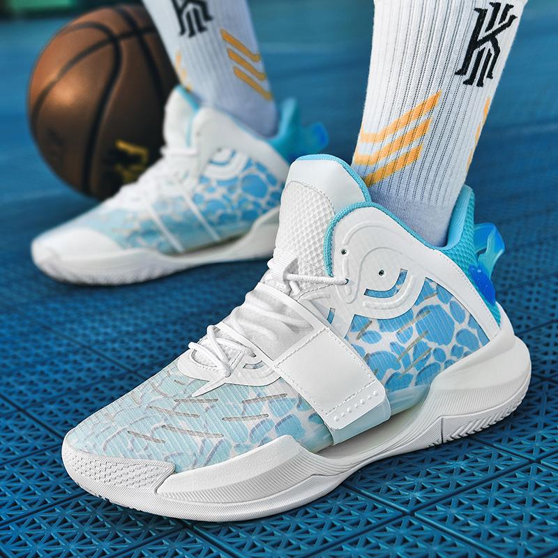 Men's High-top Basketball Shoes Breathable Mesh Non-slip Sports Sneakers Lightweight Cushioning Athletic Footwear