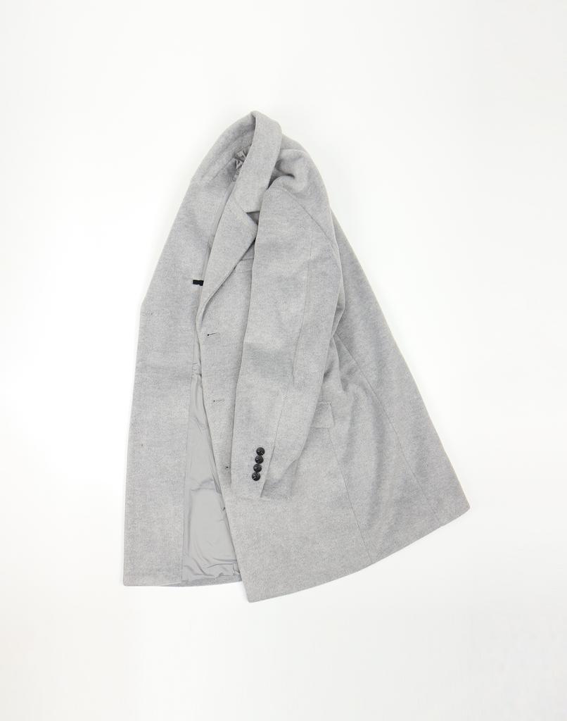 Ikalook Single Three-Button Grey Winter Coat Co107