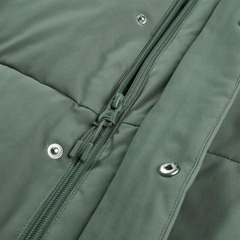 Skechers Stroll Series Solid Color Outdoor Stand Collar Casual Commuter Warm Vest Men Vest Tequila-Green L423M157-035Z