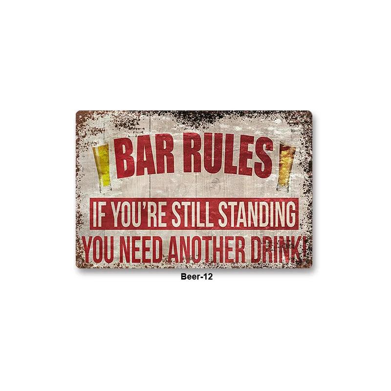 Metal Sign Bar Pub BBQ Shop Wall Painting Tin Sign Decor Beer Wine Alcohol Poster Vintage Tinplate Plaque Shabby Art Decoration
