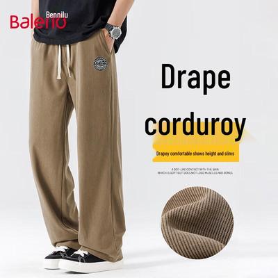 Baleno Men's 2025 Autumn Corduroy Straight-Leg Casual Pants