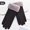 Women's Autumn Winter Touchscreen Suede Gloves, Velvet-Lined and Thickened for Warmth, Perfect for Cycling