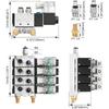 5 Way 2 Position Pneumatic Air Control Solenoid Valves Block Replacement 4 Station Solenoid Valves Manifold Enduring