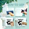2pcs  Window Sticker, Self-Adhesive Glass Decal, Home Decor Wall Sticker, Wolf Head Logo, Black and White Minimalist Style, Static Cling,