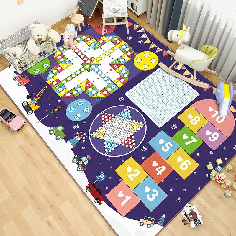 

Puzzle Parent Child Games Sports Jumping House Carpet Bedroom Room Kindergarten Cartoon Climbing Floor Mat Flying Chess Mat 80 * 120Cm