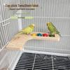 Nouveau Perchoir en Bois en Forme de L pour Cage à Oiseaux: Jouet Interactif d'Escalade et de Grignotage pour Perruches