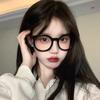Blush Glasses Women'S Tide Anti-Blue Light Black Frame Plain Artifact Myopia Glasses Women'S Compatibility