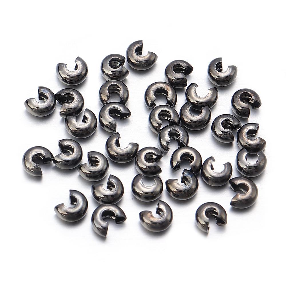 100Pcs Copper Open Covers Crimp End Beads Gold Color Stopper Spacer Beads For DIY Jewelry Making Findings Supplies Wholesale