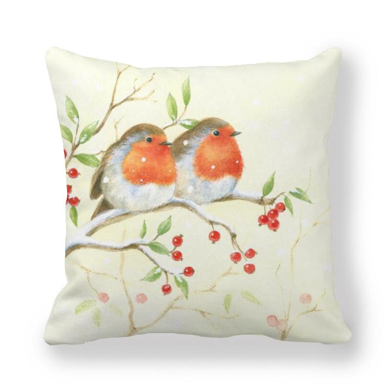 Merry Christmas Decorative Printing Cushion Cover Home Living Room Sofa Decoration Polyester Pillow Cover