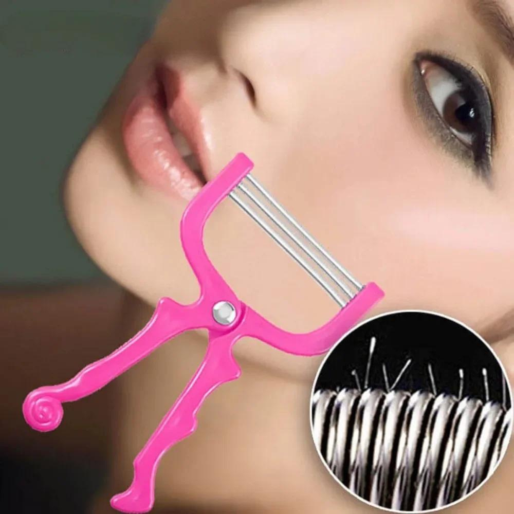 Håndholdt epilator for ansiktshår Sikker fjærrulle Kvinner Fjerning av ansiktshår Epilator Ansiktspleie Massasjeapparat Skjønnhetsverktøy