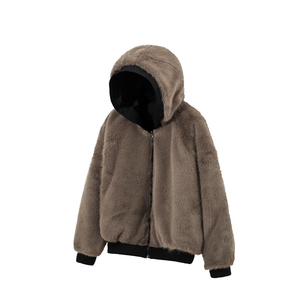 Unisex Wendbare Baumwolljacke mit Fleecefutter und Kapuze - Winter-Essential