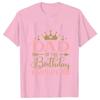 Birthday Princess Bundle Dad Mom of The Girls Birthday Party Tshirt O Neck Tops Short Sleeve White Pink Aesthetic Clothes