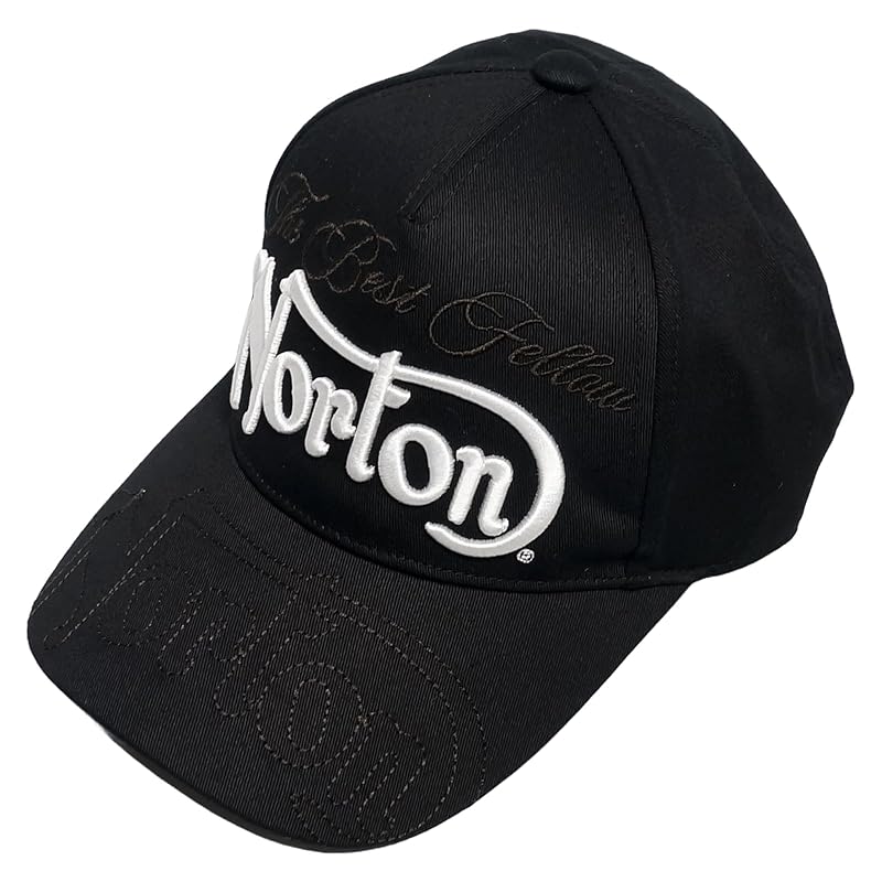 

[Norton] 3D logo embroidery overstitch twill cap hat men s 243n8707 (JP, alphabet, Free Size, Free size (adjustable), black)