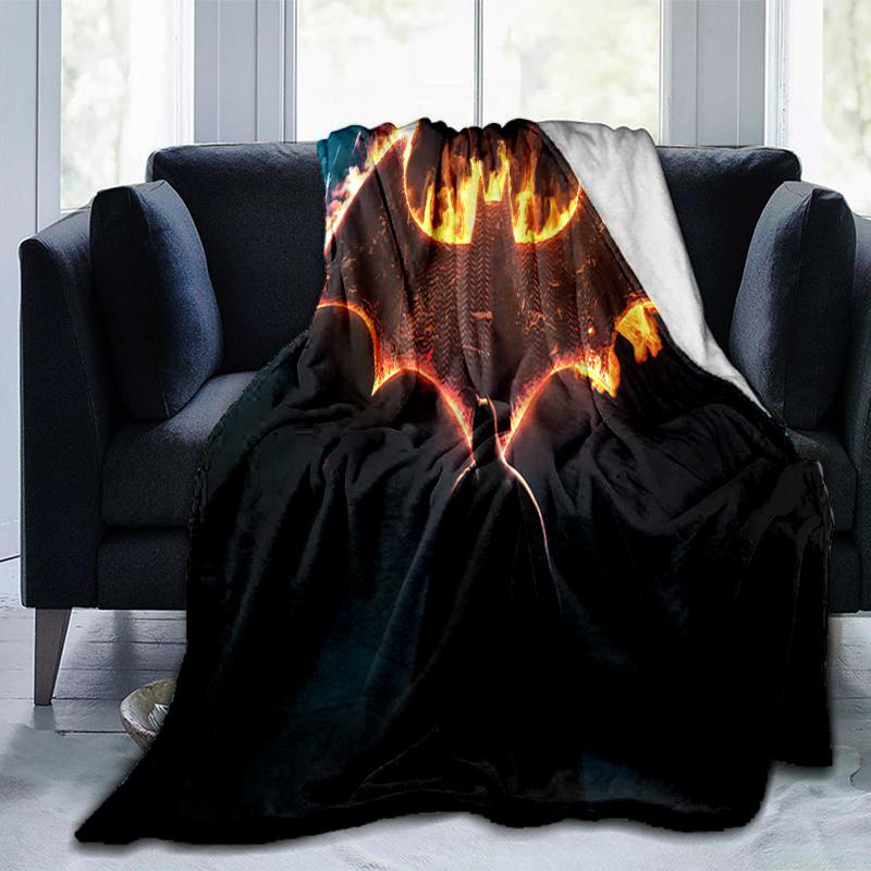 Flaming Batman Symbol Wall Art DecorPrint Blanket, Soft Blanket For Sofa Office Bed And Travelling Daughter Birthday Gift esj287