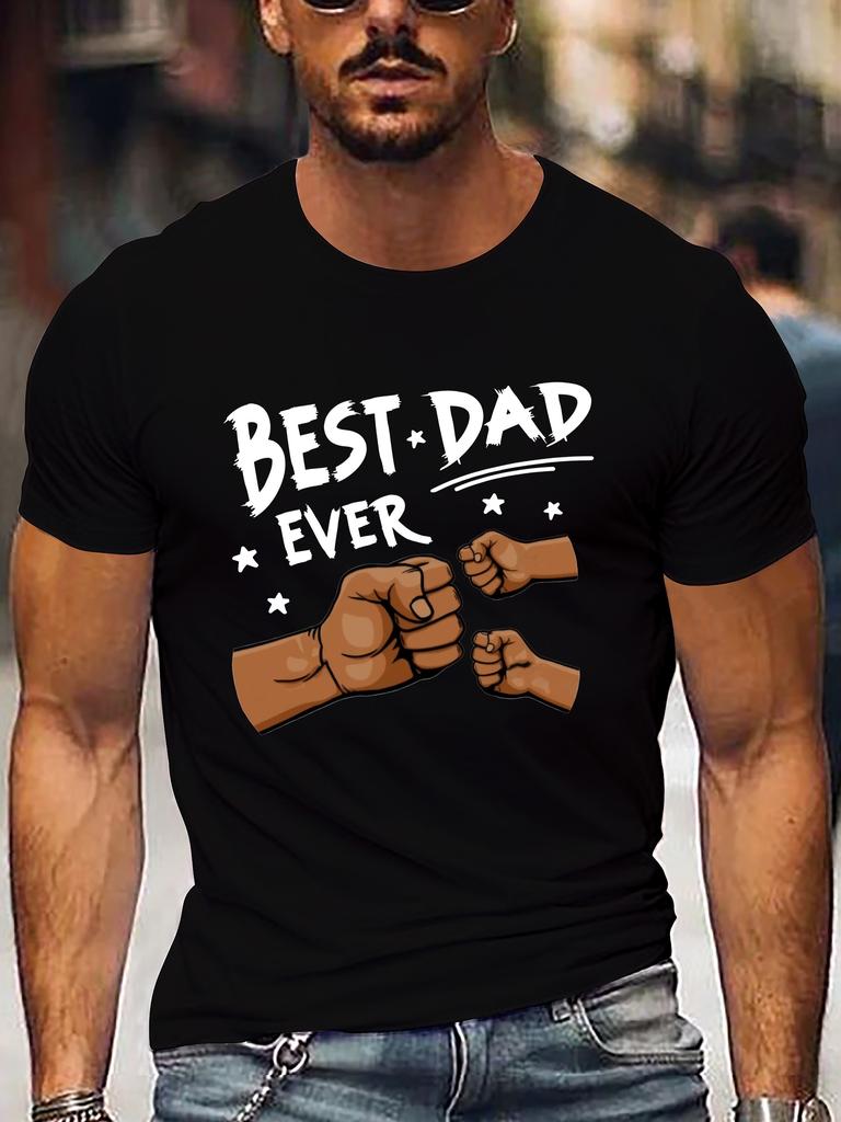 Mens casual short sleeved shirt white with black fist design suitable for Fathers Day or daily wear