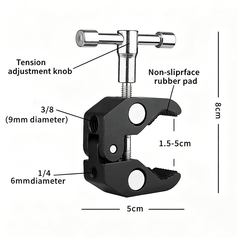 Universal Super Clamp With 1/4 Screw 360 Adjustable Camera Mount Clip Bracket For DSLR GoPro DJI Insta360 Action Camera Table Rod Fixed Shooting