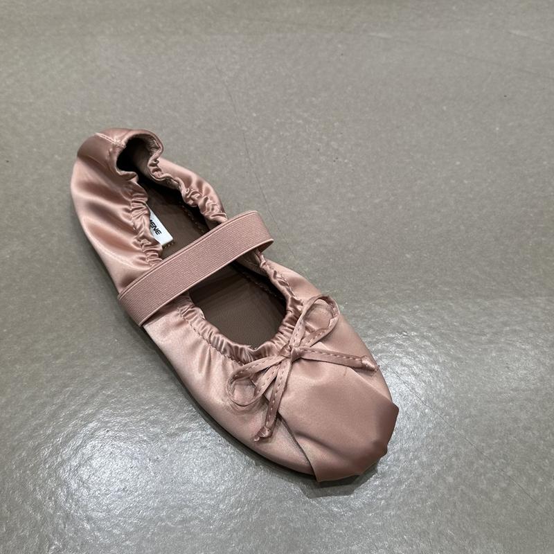 Moda SUOJIALUN 2024 Jesień Damskie Płaskie Buty Panie Eleganckie Plisowane Panie Eleganckie Płytkie Wsuwane Baleriny Buty Miękkie Płaskie Sukienka Bo