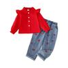 Kids Casual Long-Sleeve Set, Comfortable Daily Wear Outfits