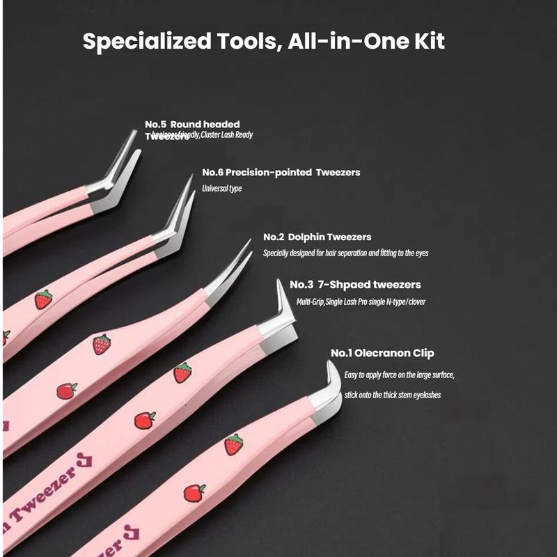 Pinsett for falske øyevipper med høy presisjon, High-end assisterende verktøy for øyenvippeextensions, Profesjonelt sminkesett