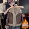 Winter New Fur Integrated Short Leather Jacket Women's Fleece Thickened Age-reducing Imitation Fur Top