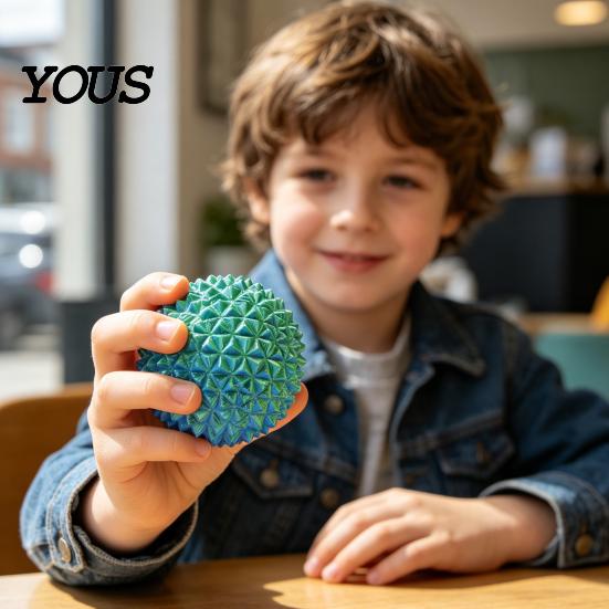 Anxiety Relief Toy 3D Printed Rotatable Spiky Ball, Mini Textured Fidget Ball for Handheld Stress Relief, Portable Decompression Twisting