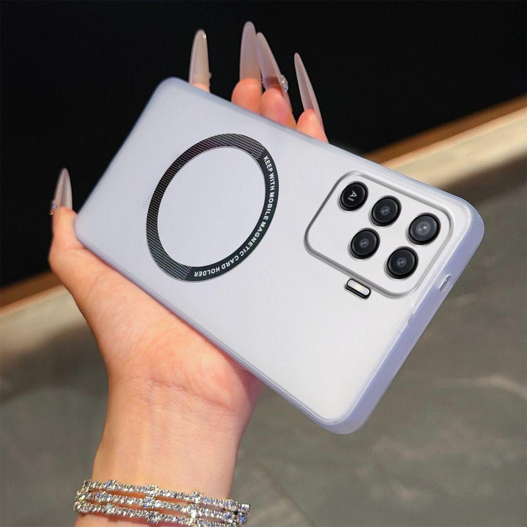 Magnetic Semi‑Transparent Matte Phone Case for OPPO A94 4G Soft TPU Shockproof Cover