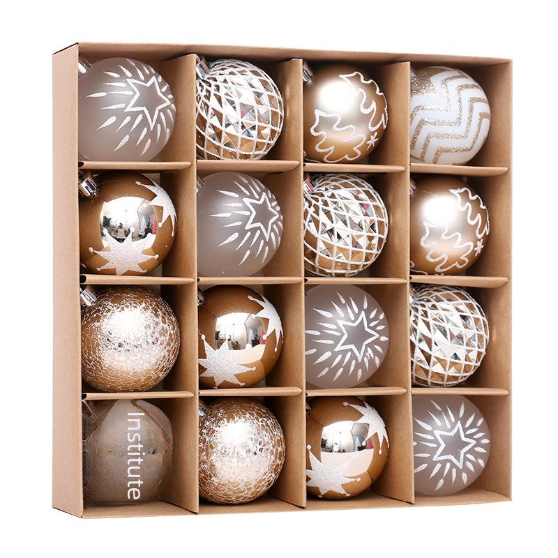Champagne Gold & White Christmas Ball Set: Tree & Party Decorations.