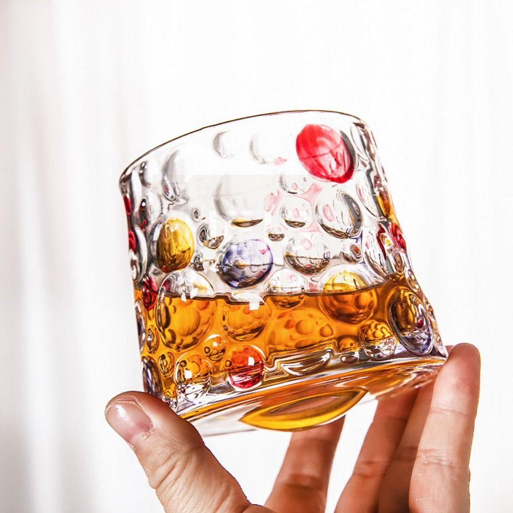 With Base Brandy Glass Rotating Wine Cup Bar Accessory Spinning Whiskey Glass  Man Gift