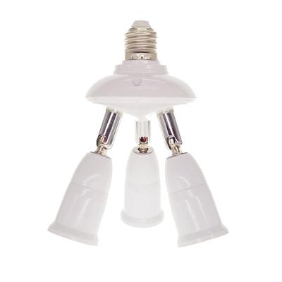 E27 Glühbirne Sockel Adapter Splitter auf 3 Köpfe Einstellbare Winkel für Breite Abdeckung Innen