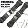 Смоляний ремінець для годинника, сумісний з Casio GW9400 G-9300, змінний, чорний, спортивний, водонепроникний ремінець, аксесуари з металевим безелем GW 9400