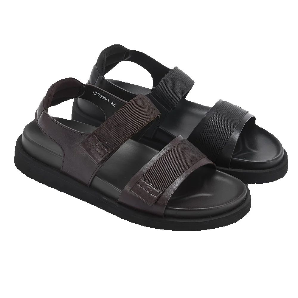 Fashion New Arrival Genuine Leather Sandals Non-slip Slippers Top Layer Cowhide Vamp Comfortable Mens Casual Shoes cm nero