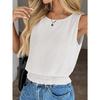 European and American Cross-border Summer New Women's Round Neck Sleeveless Hem Pleated Casual Vest