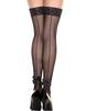 Black Fishnet Stockings Seam Effect and Satin Bows On the Back of the Ankles Mh4845 Blk