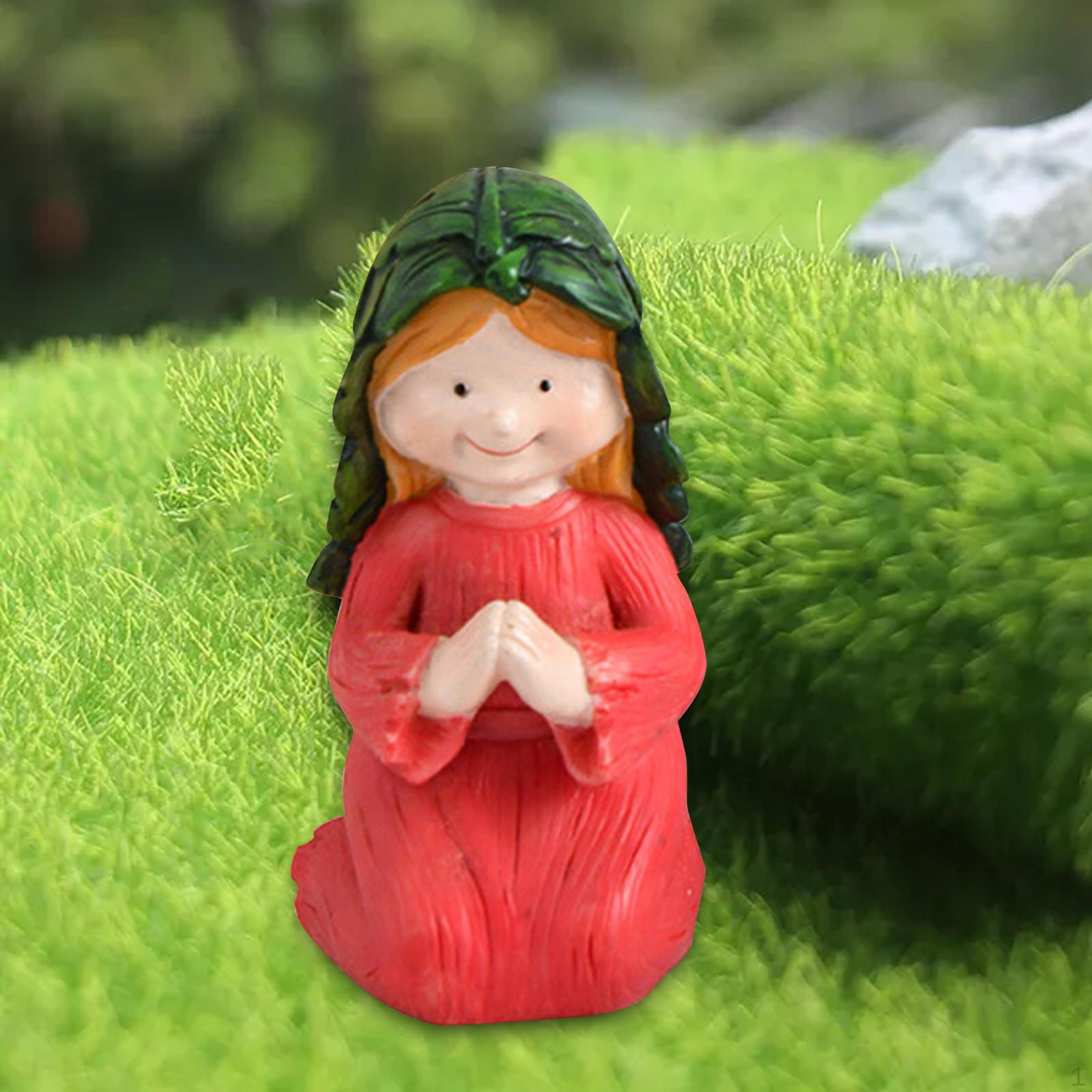 

Очаровательная садовая скульптура из смолы для наружного декора Girl in red skirt