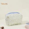 Cosmetic Bag Flower Print Zipper Closure Makeup Brush Storage Bag Reusable Makeup Organizer Toiletries And Beauty Tools Pouch