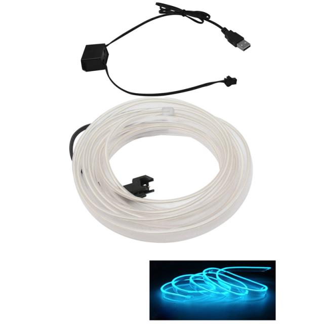 

Салон автомобиля светодиодный декоративный светильник EL проводка неоновая лента для авто DIY гибкий окружающий свет USB вечерние атмосферный диод 500cm