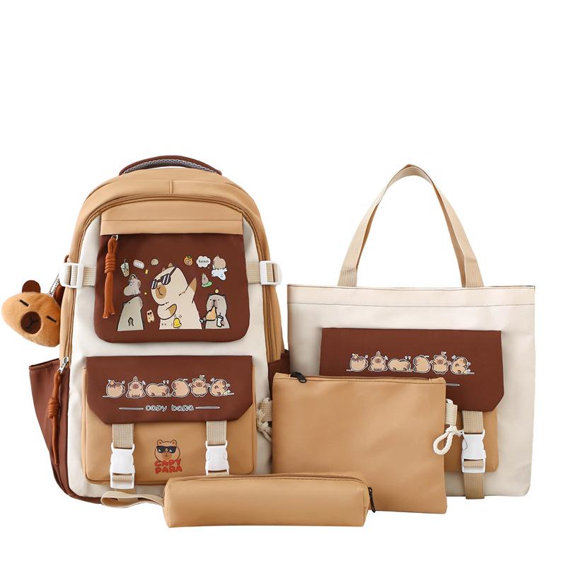 The new schoolbag is dirt-resistant and wear-resistant backpack. Junior high school schoolbag is unisex and large-capacity backpack.