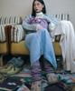 Haisan Dusty Knit Leg Warmers Lavender